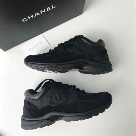 chanel sneakers black on black|black chanel sneakers women.